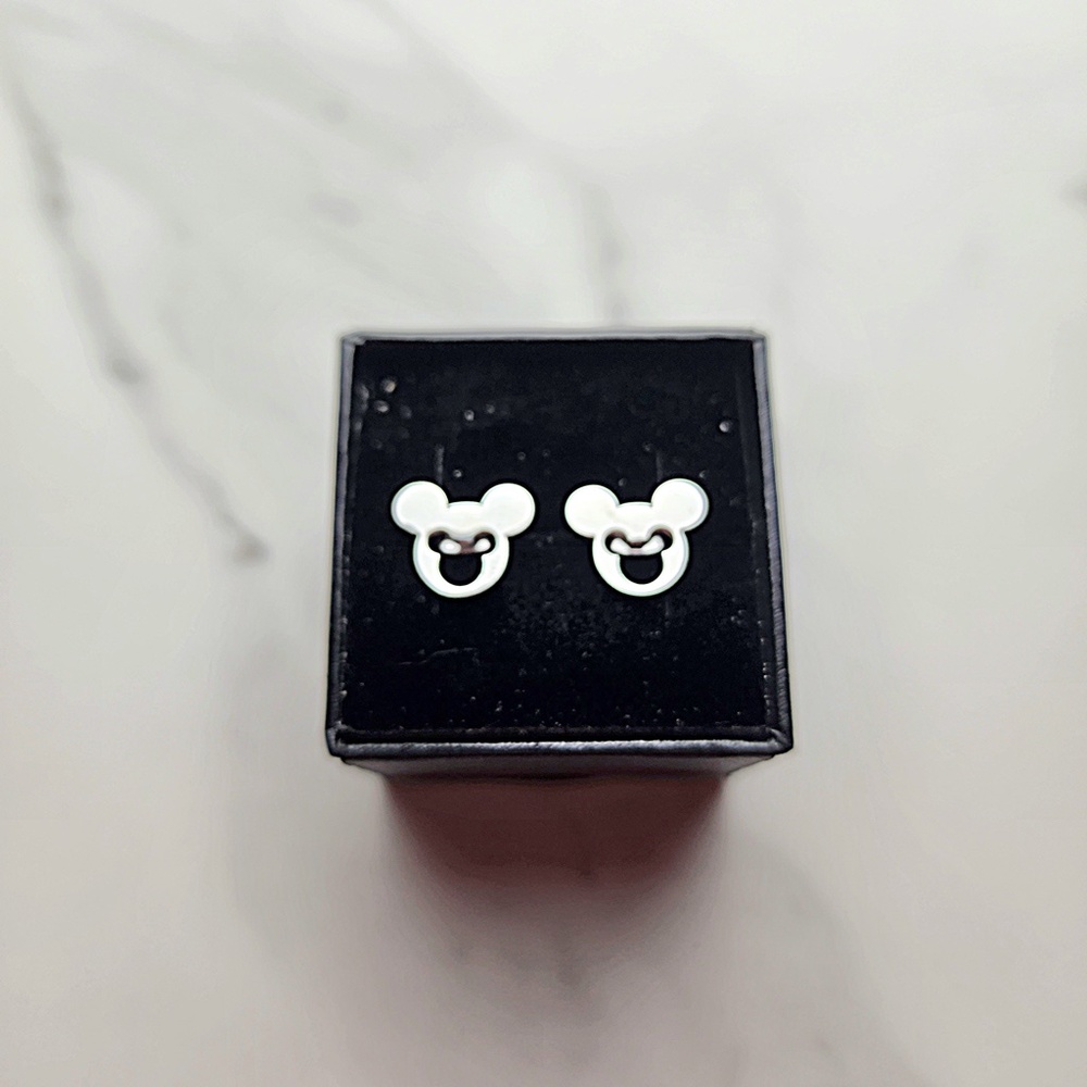 Stainless Steel Mickey Mouse Cut Out Earrings